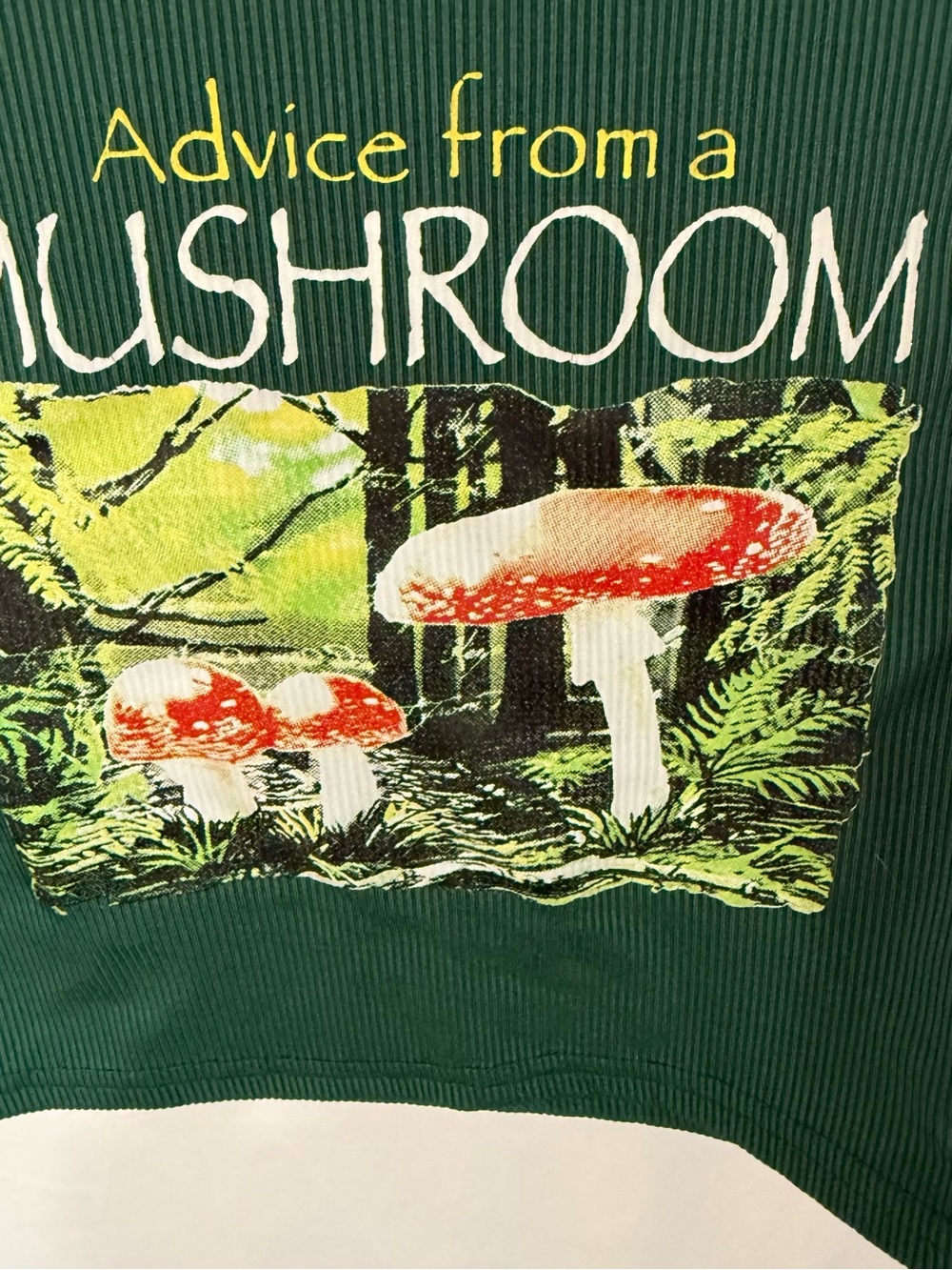 ROMWE Green Tank Top with Red & White Mushroom Graphic - Picture 2 of 4
